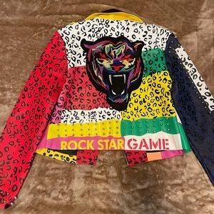 Multicolor Leather Moto Jacket